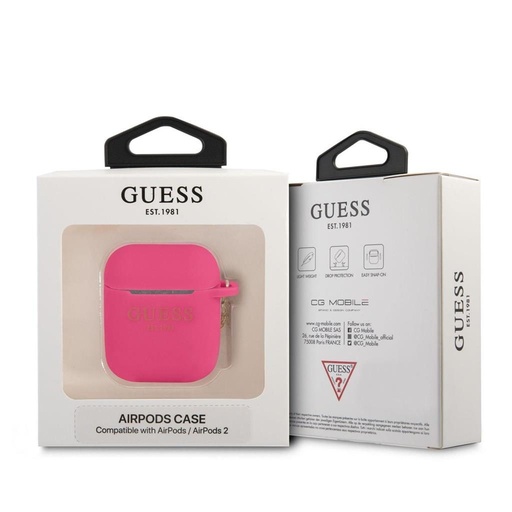 AirPods 1/2 Guess 4G Charms pouzdro (Růžová) - GUA2LSC4EF