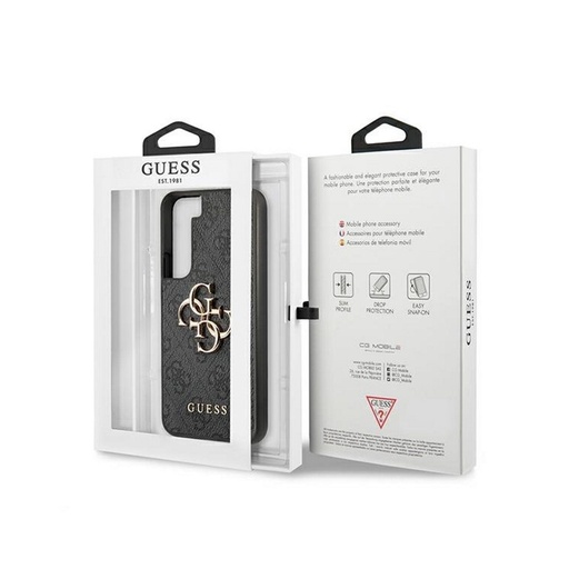 Samsung Galaxy S22 5G GUESS PU 4G Metal Logo zadní kryt (Šedá - GUHCS22S4GMGGR)