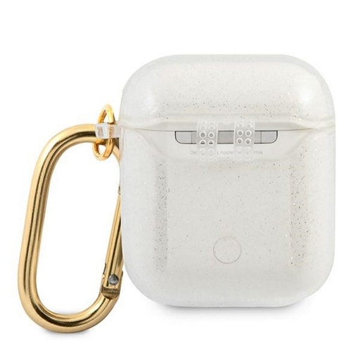 AirPods 1/2 Guess 4G TPU Glitter pouzdro (Průhledný) - GUA2UCG4GT