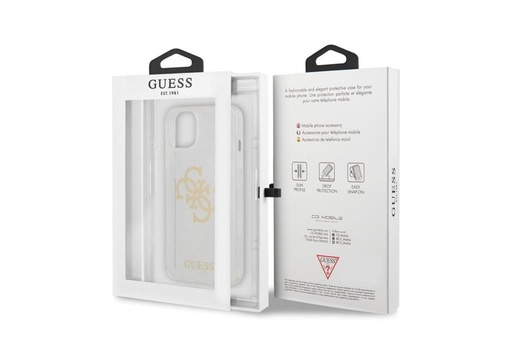 Apple iPhone 13 Guess TPU Big 4G Full Glitter pouzdro (Průhledný) – GUHCP13MPCUGL4GTR