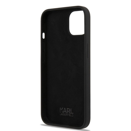 Apple iPhone 13 Pro Karl Lagerfeld & Choupette tekutý silikonové pouzdro (Černá) – KLHCP13LSSKCK