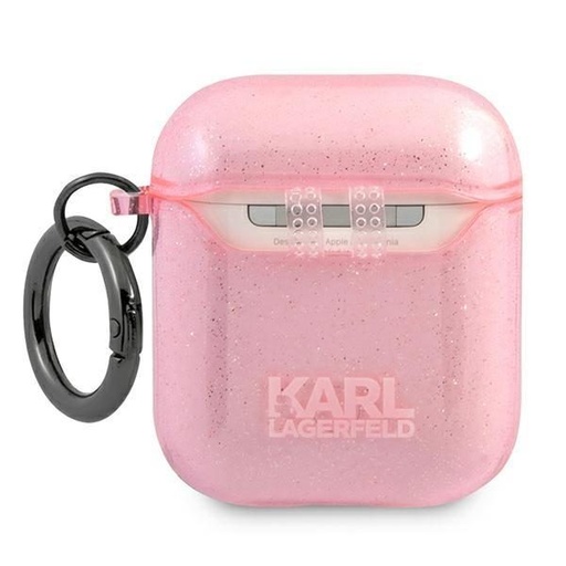Apple AirPods 1/2 Karl Lagerfeld Choupette Glitter pouzdro (Růžová) – KLA2UCHGP