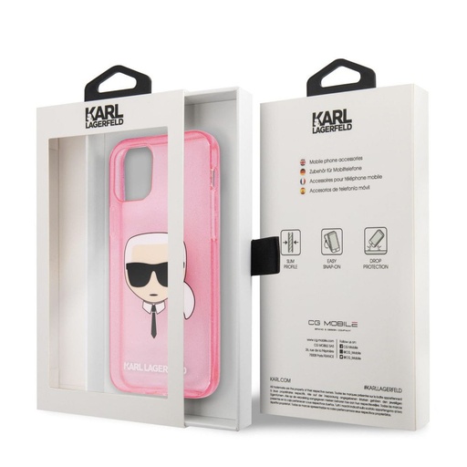 Apple iPhone 13 mini Karl Lagerfeld Karl Glitter pouzdro (Růžová) – KLHCP13SKHTUGLP