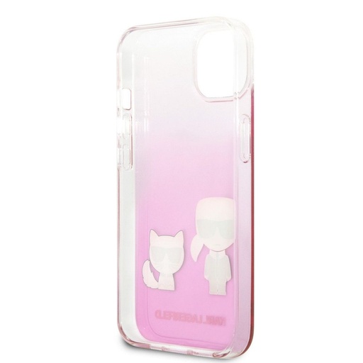 Apple iPhone 13 mini Karl Lagerfeld PC/TPU Ikonický Karl and Choupette pouzdro (Růžová) – KLHCP13SCKTRP