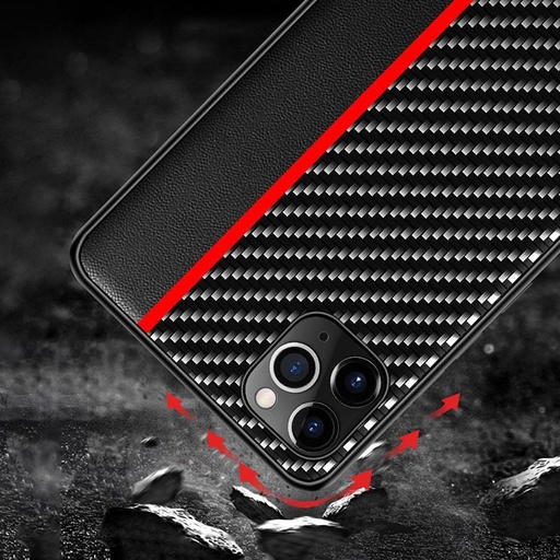 Apple iPhone 7 / iPhone 8 / iPhone SE 2020 / iPhone SE 2022 MOTO carbon zadní kryt (Černá Červená S proužkem)