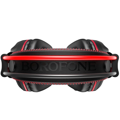 Borofone BO101 gamer sluchátka,s mikrofonem, USB-A+USB-A+ 3.5mm s konektorem, led se světlem, červená