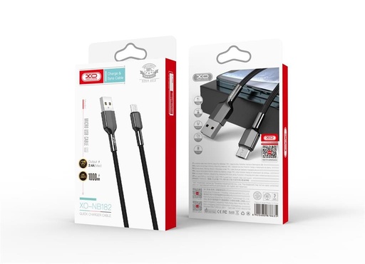 XO NB182 micro USB datový kabel (Černá) – 2.4A