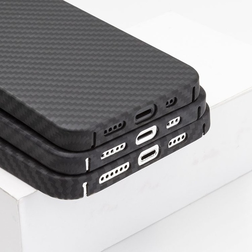 Apple iPhone 13 Mini aramid carbon odolný proti nárazu ultratenký zadní kryt (Černá)