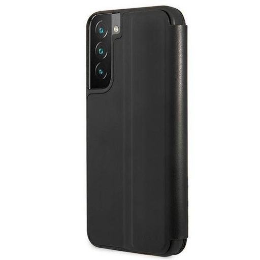 Samsung Galaxy S22 5G BMW PU knížkové pouzdro – Triangles Tricolor Line (Černá) - BMBKS22STRTBK