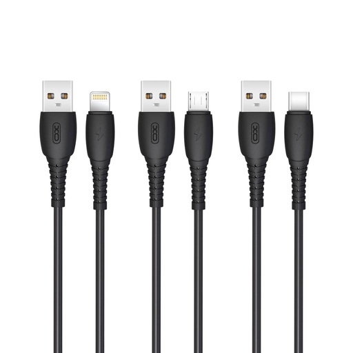XO NB-P163 USB-C datový kabel (Černá) – 1 m, 2.4A