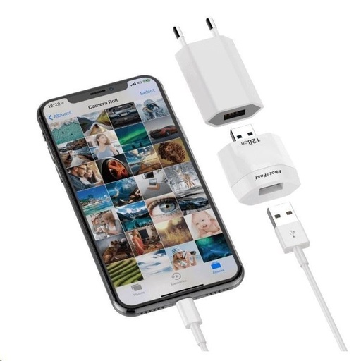 Photofast iOS 128GB Photocube smart záloha dat, Bílá