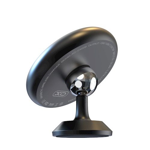XO CX009 magnetický autní držák na telefon, na palubní desku lepicí , bezdrátový s nabíjením (max 15W), černá