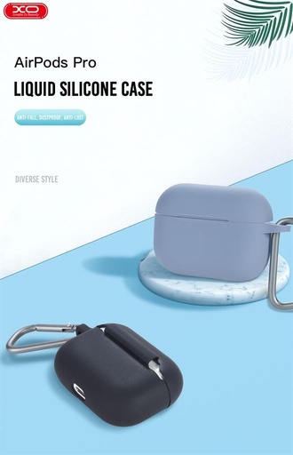 XO F70 silikonový sluchátka pouzdro AirPods Pro-hoz s poutkem (Zelená)