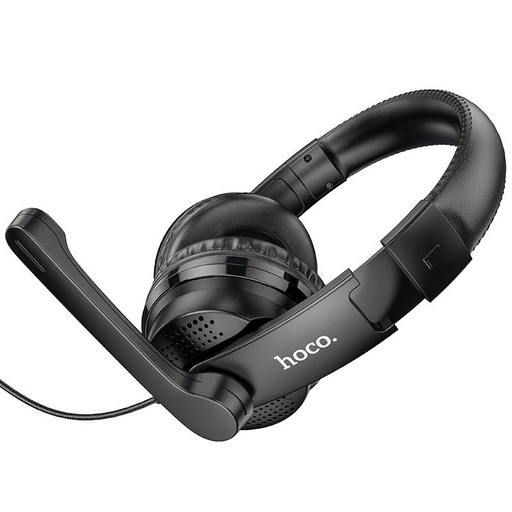 Hoco W103 drátový sluchátka všesměrový s mikrofonem, 3,5 mm-es s konektorem, 1,2 metrový s kabelem, černá