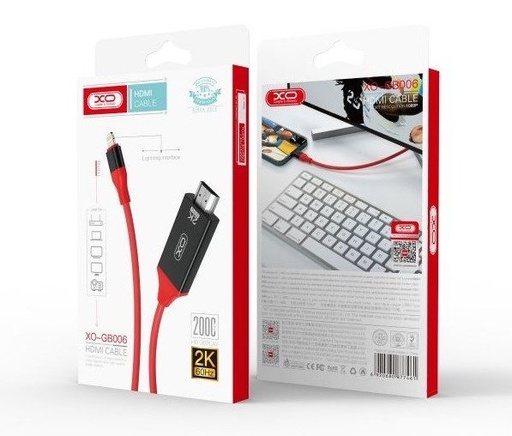 XO GB006 lightning konektor - HDMI adaptér, černá