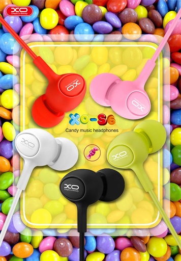 XO S6 Candy drátový sluchátka (Černá) – jack 3,5 mm s konektorem