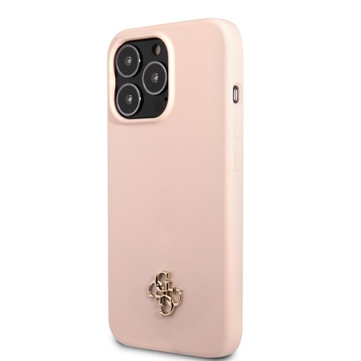Apple iPhone 13 Pro Max Guess 4G Silicone Metal Logo pouzdro (Růžová) - GUHCP13XS4LP
