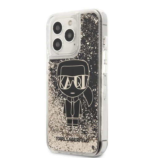 Apple iPhone 13 Pro Karl Lagerfeld Liquid Glitter Gatsby pouzdro (Černá) – KLHCP13LLGGKBK