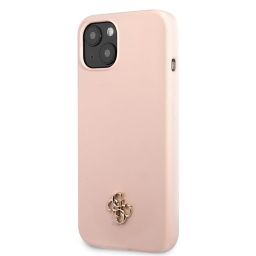 Apple iPhone 13 mini Guess 4G Silicone Metal Logo pouzdro (Růžová) - GUHCP13SS4LP
