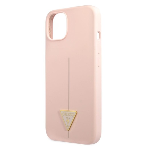 Apple iPhone 13 mini Guess Silicone Line Triangle pouzdro (Růžová) - GUHCP13SSLTGP