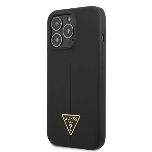 Apple iPhone 13 Pro Guess Silicone Line Triangle pouzdro (Černá) - GUHCP13LSLTGK