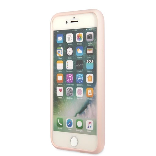 Apple iPhone 7 / iPhone 8 / iPhone SE 2020 / iPhone SE 2022 GUESS Silicon triangle prémiový zadní kryt (Růžová - GUHCI8SLTGP)