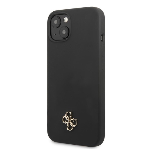 Apple iPhone 13 mini Guess 4G Silicone Metal Logo pouzdro (Černá) - GUHCP13SS4LK