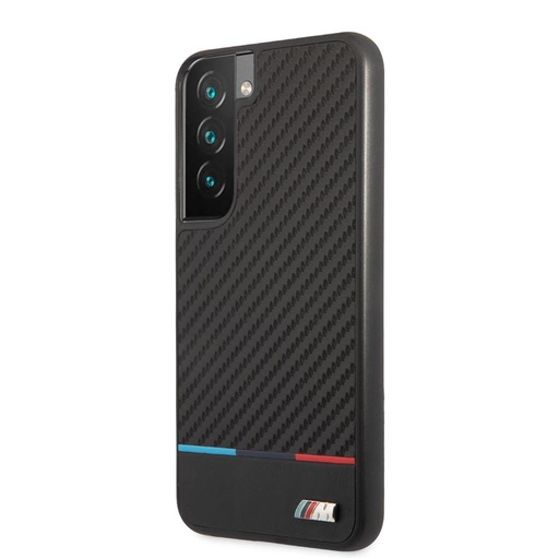 Samsung Galaxy S22 5G BMW M PC/TPU pouzdro – Tricolor Stripe (Černá) - BMHCS22SPUCARTCBK
