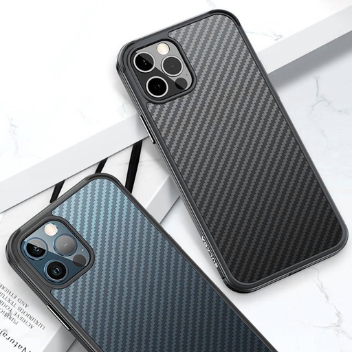 Apple iPhone 12/12 Pro Sulada carbon fiber zadní kryt (Černá)