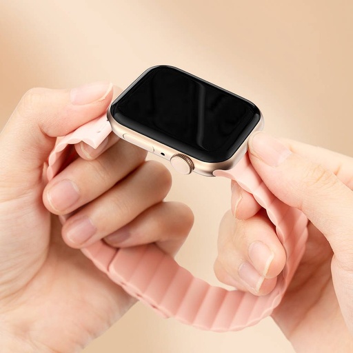 Apple Watch Series 1/2/3/4/5/6(38/40mm) Kingxbar magnetický řemínek, růžová