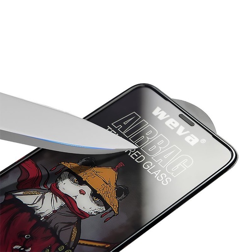 Apple iPhone 6/7/8/SE 2020/SE 2022 Weva airbag prémiový tvrzené sklo, průhledný (černá s rámečkem)