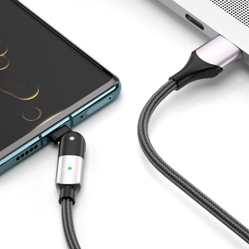 XO NB176 Lightning datový kabel (Černá) – 1.2 m, 2.4A, 180°-ban otočný fej