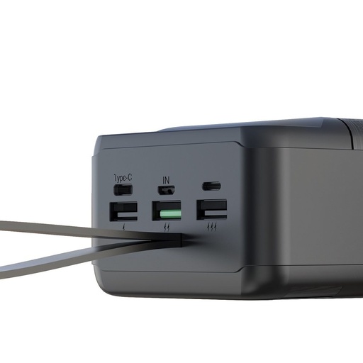 XO PR160 power bank 80000 mAh (Černá) – rychlé nabíjení PD 20W + QC 22.5W, Lightning vstup, 3 vstup, 3 výstup