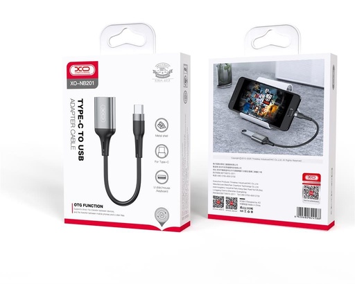 XO NB201 USB-C OTG adapter (Černá) – USB 2.0, 480 Mbps přenos dat