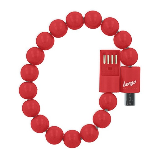 Beeyo náramek microUSB kabel, červená