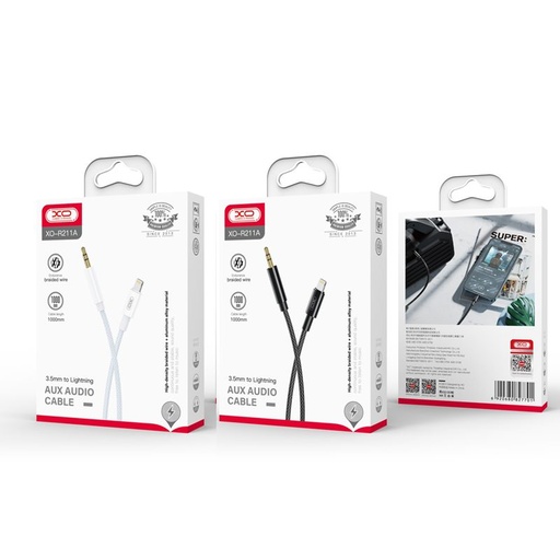 XO NB-R211A Lightning–3.5 mm audio kabel (Černá)