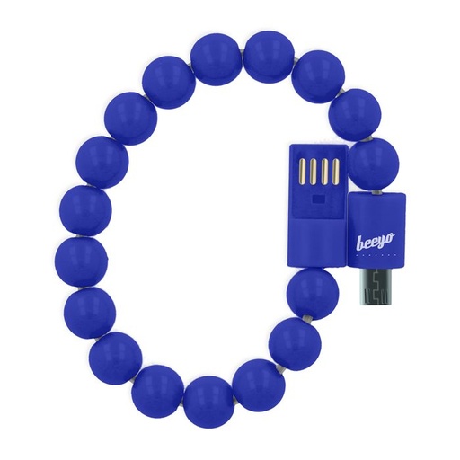 Beeyo náramek microUSB kabel, azurová