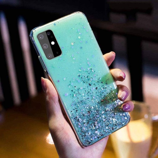 Apple iPhone 13 Pro glue glitter zadní kryt (Zelená)