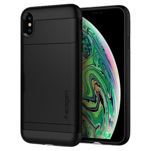 Apple iPhone X / iPhone XS Spigen slim armor CS odolný proti nárazu zadní kryt (Černá)