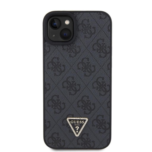 Apple iPhone 15 Plus Guess PU 4G Strass Triangle pouzdro (Černá) - GUHCP15MP4TDPK