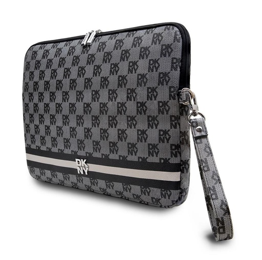 DKNY PU Leather Checkered Pattern and Stripe Laptop pouzdro 15" - 16" (Černá - DKCS16PVSHLK)