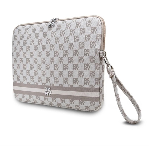 DKNY PU Leather Checkered Pattern and Stripe Laptop pouzdro 15" - 16" (Béžová - DKCS16PVSHLE)