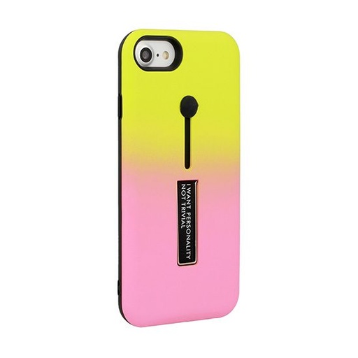 Apple iPhone 6/ 6S ring finger stand zadní kryt, žlutá - růžová