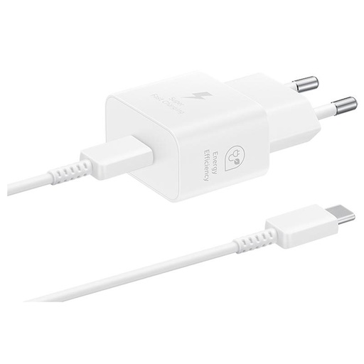 Samsung USB-C síťový rychlonabíječka 25W + USB-C kabel (Bílá)