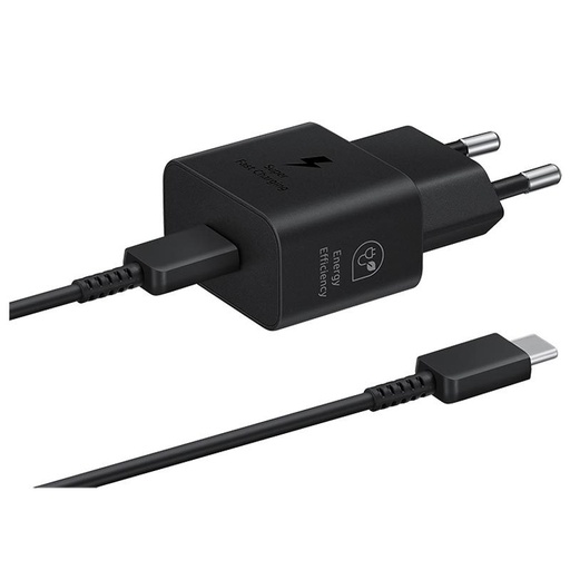 Samsung USB-C síťový rychlonabíječka 25W + USB-C kabel (Černá)