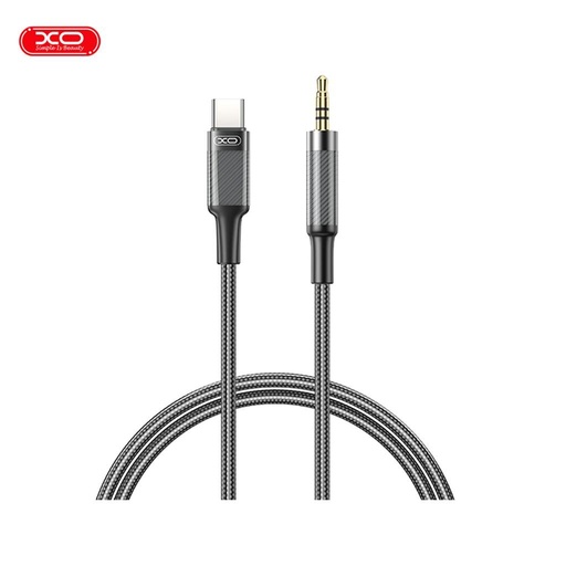 XO NB-R279B audio kabel Type-C - 3,5 mm Brushed Průhledný (Černá)