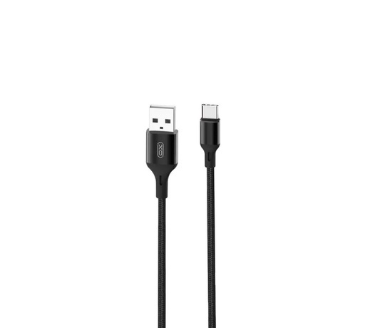 XO NB143 Type-C pletený kabel (Černá) - 2m