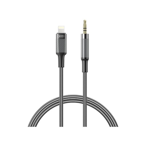 XO NB-R279A audio kabel Lightning - 3,5 mm Brushed Průhledný (Černá)