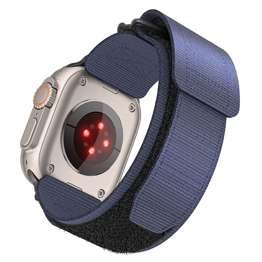 Forcell F-Design FA05 nylon na suchý zip řemínek Apple Watch 42 / 44 / 45 / 49 mm (Modrá)
