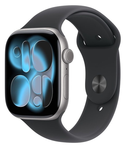 Apple Watch 11 42mm Aluminium Space Šedá with Černá Sport Band M/L MEQX4